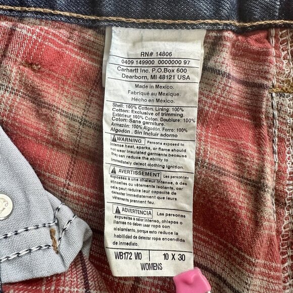 Carhartt Women's Size 10 Flannel Lined Jeans Relaxed Fit VINTAGE - Picture 2 of 7